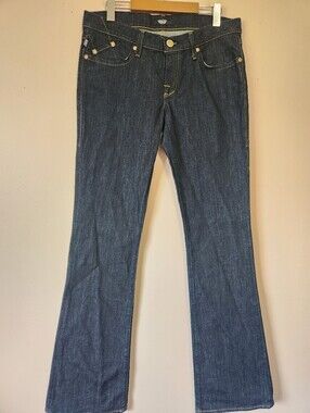 Rock & Republic Kasandra Dark Wash Gold Logo Y2K Retro Bootcut Jeans Sz 30